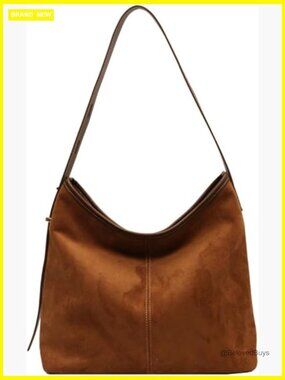 Suede Hobo Tote Bag Crossbody Shoulder Bag Slouchy Handbag Retro College Purse